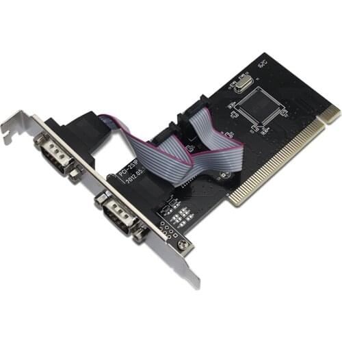 PCI to 2 Ports RS232 Expand Card COM Dual 9 Pin Serial Port Converter Adapter for Office Home PC Laptop for POS LED Controller
