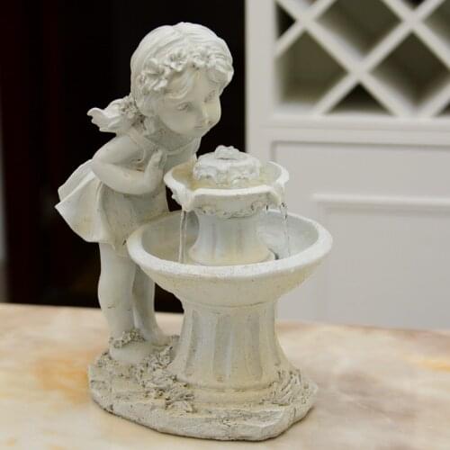 Figure water fountain waterscape round lovely wedding decoration Feng Shui decoration style and practical birthday gift ideas