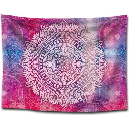 Rose Red Mandala Flower Tapestry for Livingroom Photography Wall Decor