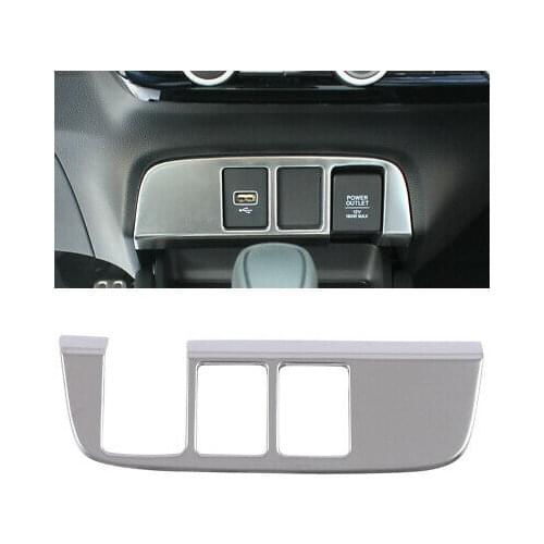 LHD Steel Matte Center Console USB Charging Button Cover For Honda Fit Jazz 2020