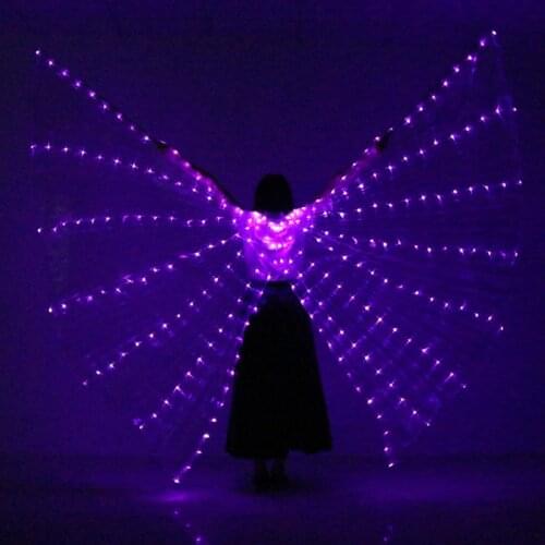 LED Stage Performance Prop Women Dance Girls LED Luminous ISIS Wings Light Up Wing Costume LED Open Style Wings No Sticks