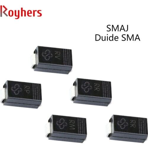 50Pcs SMD TVS Diodes SMAJ12CA SMAJ13CA SMAJ14CA SMAJ15CA SMAJ16CA SMAJ17A SMAJ18A SMAJ19A SMAJ20A SMAJ22A SMAJ24A 400W 5A SMA