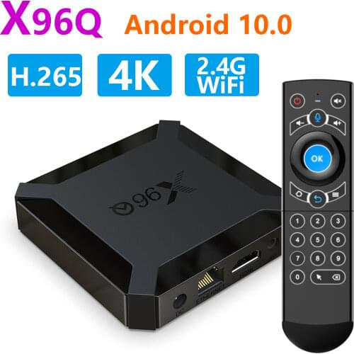 X96Q Android 10 10.0 Smart TV Box 4K Allwinner H313 Quad Core Youtube 2.4G WiFi 2GB 16GB 2020 New Set Top Box TVBOX Media Player