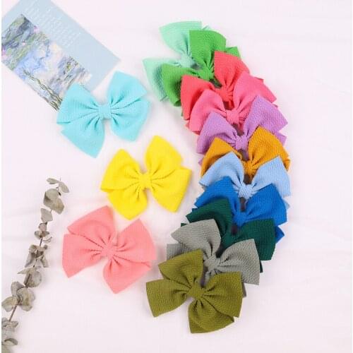 1 PCS 11.5 CM Solid Color Handmade Bowknot Toddler Hair Clips Cute Baby Girls Bangs Hairpins DIY Children Headwear Photo Props