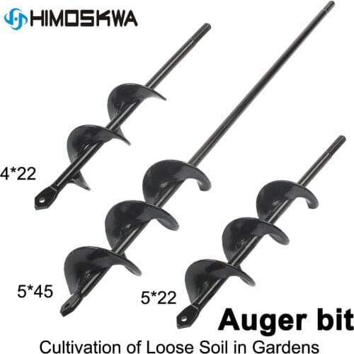 1PCS Earth Auger Hole Digger Tools Planting Machine Drill Bit Fence Borer Petrol Post Hole Digger Garden Tool 4*22cm 5*45cm