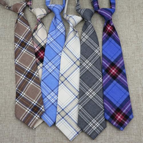 Boys Girls Student Lazy Tie Striped Plaid Female Necktie Fashion School Uniform Party Dress Wedding Present Shirt Accessories