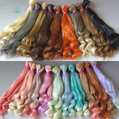 1pcs 20cm hair for doll fits 1/3 1/4 1/6 BJD doll Big wavy curls DIY High temperature line wig