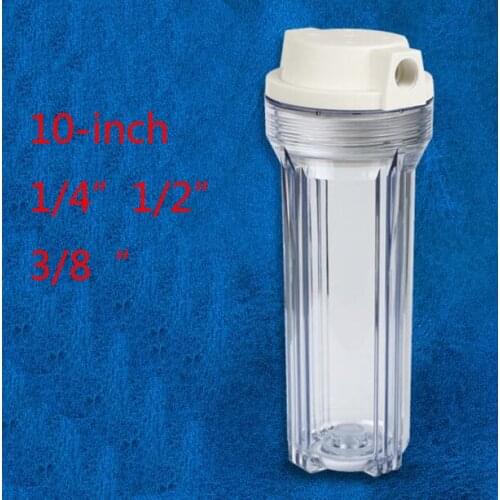 10inches 1 /4"transparent bottle water purifier accessories transparent filter housing bottle lottle cartridge