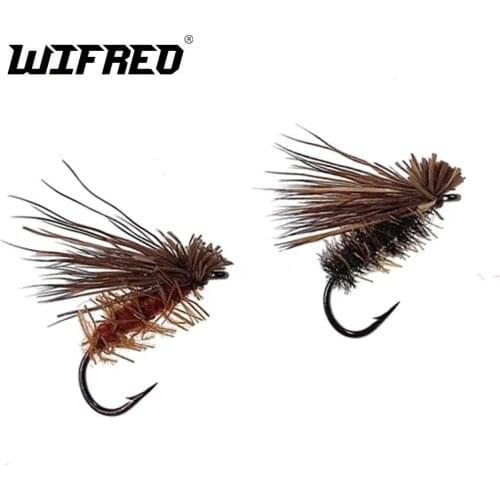 10pcs 14# Elk Hair Caddis Fly Fishing Dry Flies Stonefly Fishing Lure Baits Artificial Insect Flies for Trout Fishing