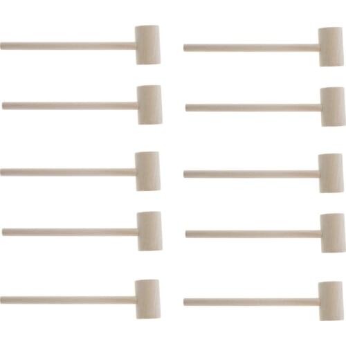 20Pieces Leather Wooden Hammer Pounding Toy Mallet Gavel For Kids Tools