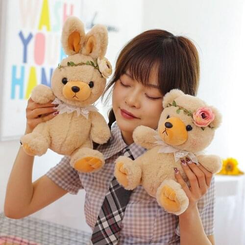 25/35/50cm Kawaii Teddy Bear Stuffed Toys Soft Couple Rabbit Plush Pillow Doll Animals For Birthday Christmas Children Kids Gift
