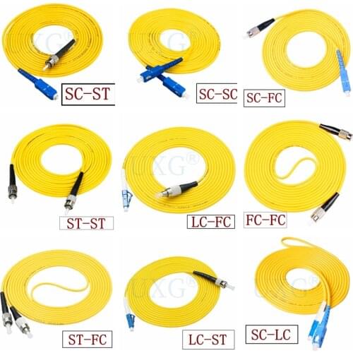 5Pc SC APC 3M Simplex mode fiber optic patch cord Cable SC to LC FC ST UPC SM/SX APC 3.0mm FTTH fiber optic jumper cable 1m 30m