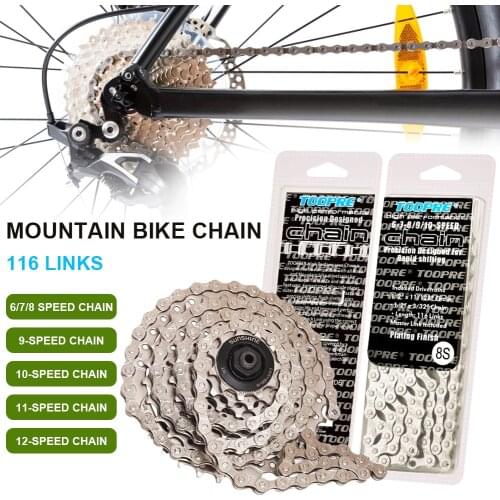 8/9/10/11/12 Speed Bike Chain MTB Road Bike Electroplated Silver Chain Road Bicycle Chains 116L Bike Parts