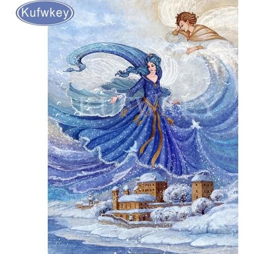 Diy 5d Diamond Painting Cross Stitch snow girl/fairytale/castle/winter Needlework Rhinestone Diamond Embroidery Mosaic B24