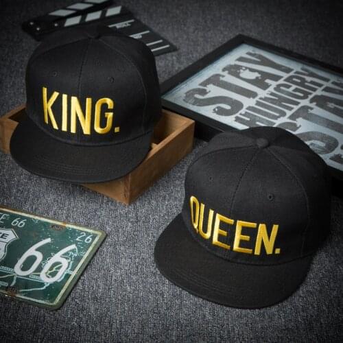 New Men Women KING QUEEN Letters pattern embroidery Baseball Cap Fashion street Hip Hop Caps Snapback Couple Flat hat A69