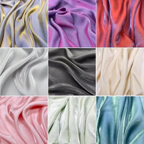 Shiny Iridescent Silky Satin Fabric Mercerized Cotton Fabric for Dress,Shirt,Wedding Gowns,Black,White,Blue,Pink by the meter