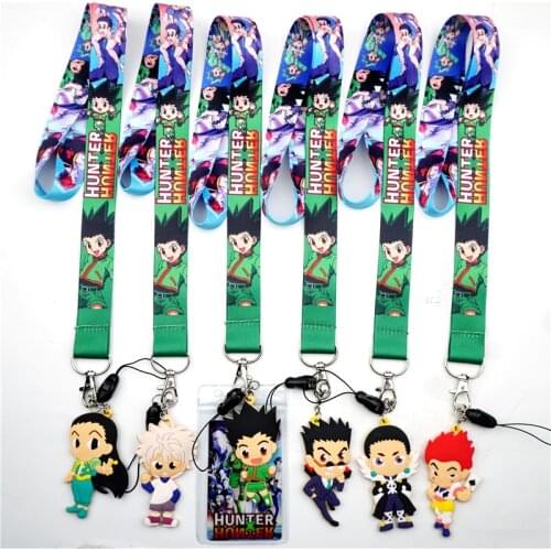 Anime HUNTER X HUNTER Lanyard Neck Straps Holder Pendant Keyring Charms Mobile Phone Cosplay Keychain Accessories Gift