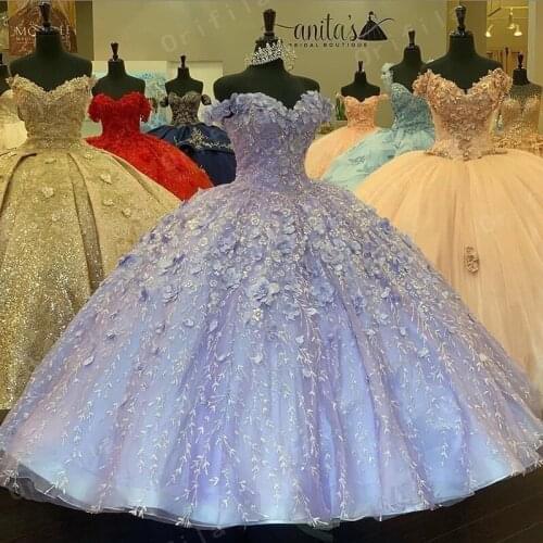 Floral Charro Quinceanera Dresses With Warp Off Shoulder Puffy Skirt Lace Embroidery Princess Sweety 16s Girls Masquerade gowns
