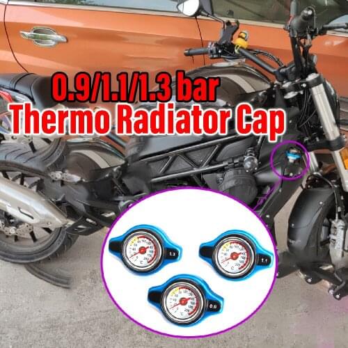 Water Temperature Gauge with Utility Safe 0.9 1.1 1.3 Bar D1 Small Head Thermo Radiator Cap Tank Cover For VW BMW Audi Honda