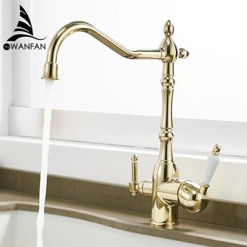 Kitchen Faucets Deck Mounted Torneira Cozinha Mixer Tap 360 Degree Rotation with Water Purification Crane For Kitchen WF-0193K
