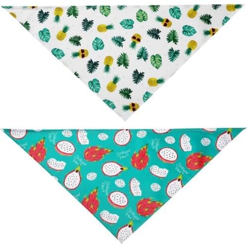 Cute Fruit Print Pet Small Dog Cat Scarf Adjustable Dog Puppy Bandanas Bibs Summer Pet Dogs Accessories