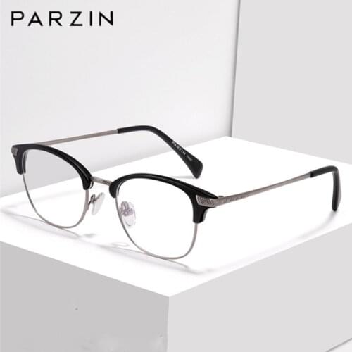 PARZIN Prescription Glasses Frames Women Ultra-Light TR90 Glasses Frame Men Myopia Eyewear Accessories 5050B