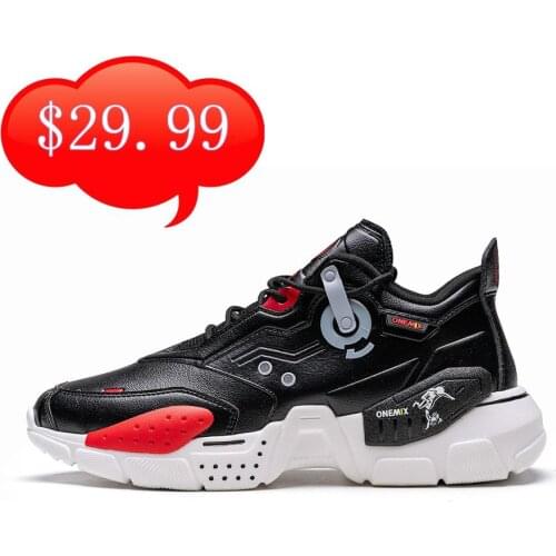 ONEMIX Men Sneakers Leather Running Shoes for Men Outdoor Walking Mens Shoes Sports Fashion Professional Trainers Sneaker Shoes