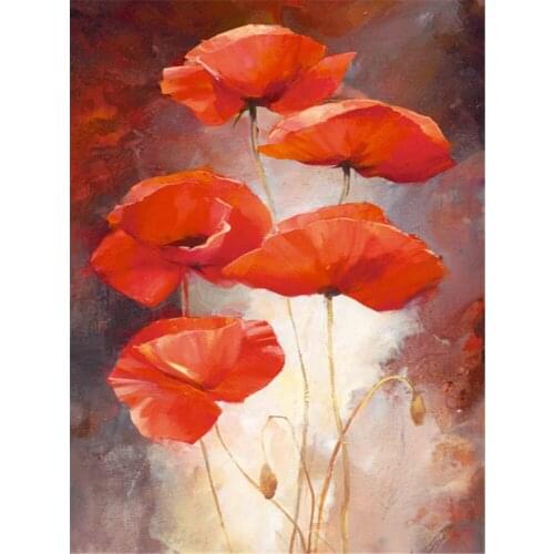 Flower Rose DIY Cross Stitch 11CT Embroidery Kits Needlework Craft Set Cotton Thread Printed Canvas Home Decoration Room