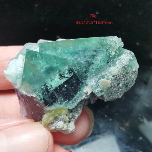 5.8g-37gNatural rare green purple heart fluorite mineral specimen home decoration QUARTZ GEM