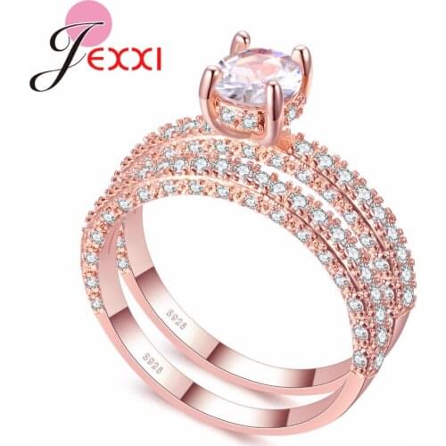 New Trendy 925 Sterling Silver Engagement Claws Design Rings For Women Cubic Zirconia Elegant Rings Metal Wedding Jewerly