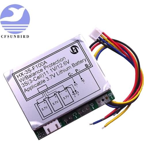 3S 12.6V 12V 100A Lithium Battery Protection Board 3 Cells 11.1V Polymer Balance Function Li-ion Charge Protect Module PCB BMS