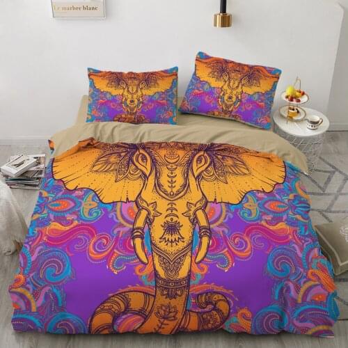 Euro Family sets Bed linen set for home Bedding Set Blanket cover 150*200 200*220 size Bed set 6pcs Bohemian style Elephant