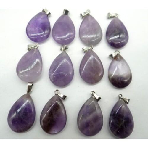 Natural stone Quartz Crystal Turquoises lapis Opal tiger eye Water drops Pendant for diy Jewelry making necklace Accessories30pc