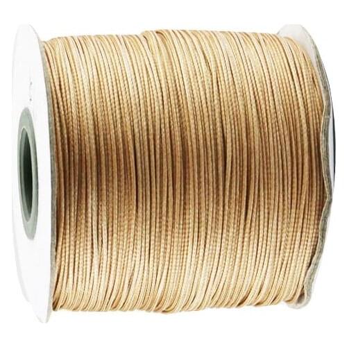 Champagne Korea Polyester Wax Cord Waxed Thread+0.5mm DIY Jewelry Findings Bracelet Necklace Wire String Accessories+200yds/roll