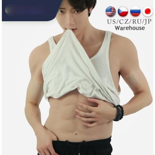 Silicone Muscle Suit For Man Cosplay costume Male Fake Chest Bodysuit Realistic Simulation Muscles for halloween