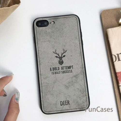 Cloth Art Fabric Vintage Deer Case For iphone 7 Plus XS MAX XR X SE 5 5s 6 6s 8 Cover XiaoMi 8 SE A2 Lite A1 RedMi 6A 5A Note 4X