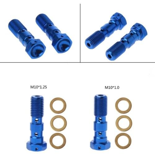 Brake Master Cylinder Oil Hose Screw Universal Tube Tubing Screws Bolts with Washer for Motorcycle M10x1.25/M10x1.0