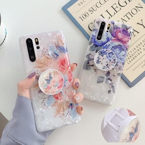LOVECOM Vintage Flower Phone Case For Samsung S21 Plus S20 S10e S10 S9 S8 Plus Flexible Folded Holder Soft Dream Shell Cover