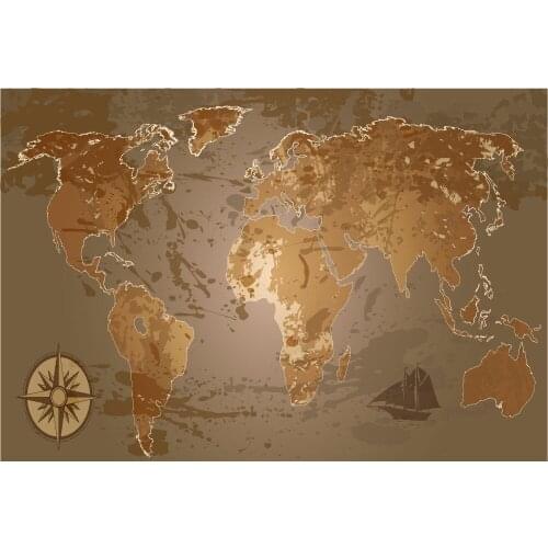 VinylBDS world map photography backdrop 7x5ft Navigation chart photo studio backdrop photography cotton washable backdrop