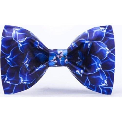 High Quality 2020 New Arrival Men Bow Tie Casual Blue White Fish Print Bowties Butterfly Cartoon Bow Ties for Student Youth