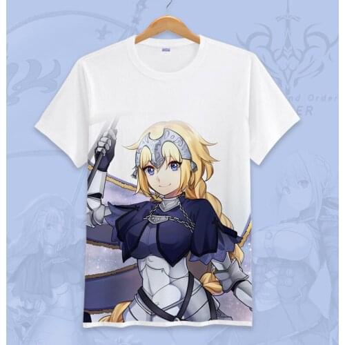 Japanese Anime Fate Grand Order Cosplay T Shirt Joan of Arc Fate/Apocrypha Summer T-Shirt Graphic Top Tee tshirt Costume