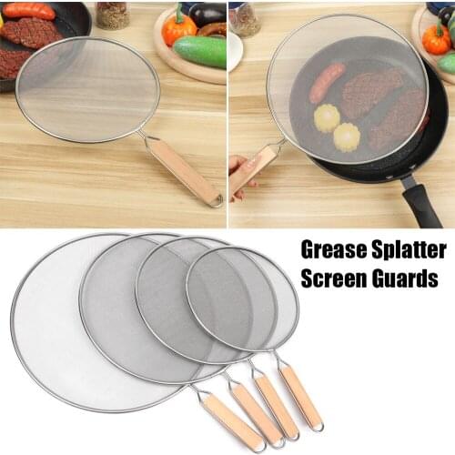 Grease Splatter Screen Guards Mesh Pan Cooking Cover Lid Skillet Splatter Guard Stainless-Steel Durable New