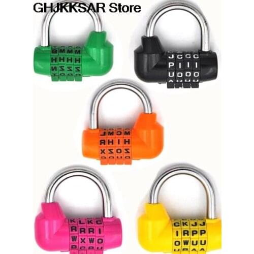 1pc High grade Security Padlock 4 Dial Digit Letter Combination Travel Security Code Lock Diary Password Padlock