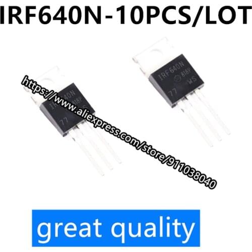 10 pcs) IRF640N IRF640NPBF MOS field effect tube N-channel 18A/200V in-line TO-220