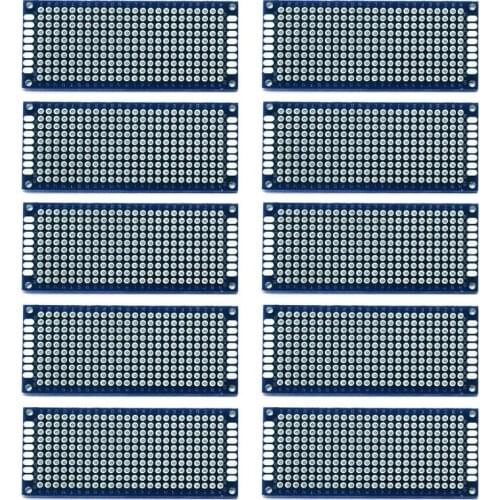 10pcs/set 3x7cm Universal PCB Printed Circuit Board Double Sides DIY Soldering