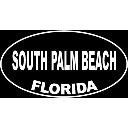 14.5CM*7.7CM SOUTH PALM BEACH FLORIDA Oval Vinyl Decal Car Sticker Black Silver C10-01652