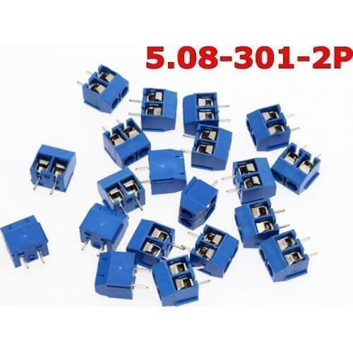 5.08-301-2P 301-2P 10PCS 2 Pin Screw Terminal Block Connector 5mm Pitch