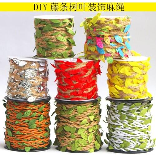 5mm Hemp Cordage Leaf Forest Decoration Rope Handmade DIY Cord Background Arrangement Rattan String 2Meters Wax Rope