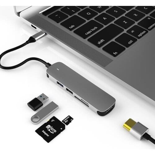 5 In 1 Phone Hubs type C to USB 2.0/3.0 HDMI carder reader Adapter For Tablet laptop Mobile Phone cable splitter