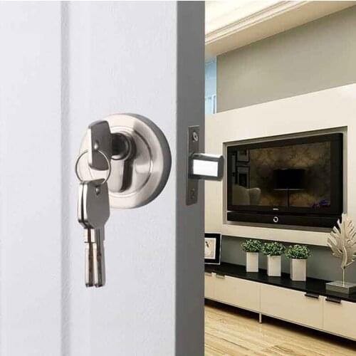 Lockcase Hardware Key Lock Chamber Door Contact Stainless Steel Double Single Circular Ring Lock Wall